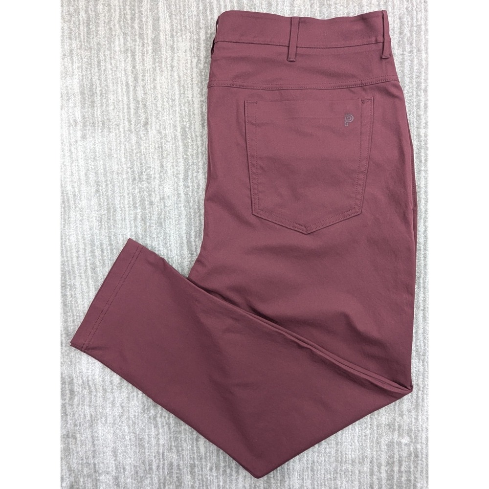 Public Rec Men's Workday Pant 38x28 Maroon Performance Lightweight Zip Pocket